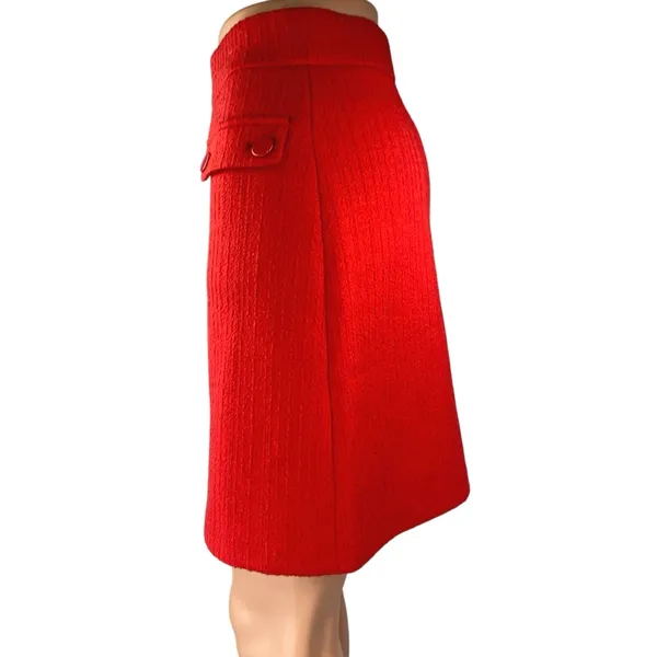 Ann Taylor LOFT Women's Red Textured Pocket Mini Straight Pencil Skirt Size XS - Image 2