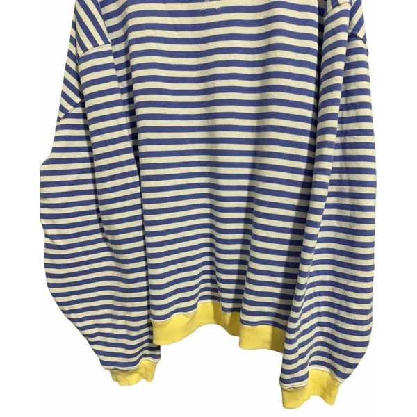 We The‎ Free x Free People Classic Striped Crew Cobalt Combo Women's Size XL - Image 5