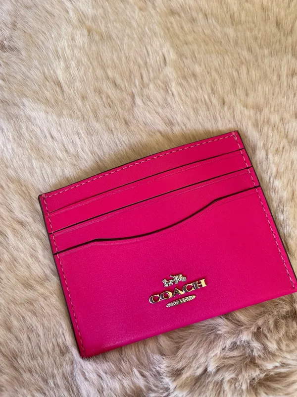 COACH Slim Id Card Case In Smooth Leather CBX13 Silver/Dragon Fruit Pink New with tags 100% authentic - Image 5