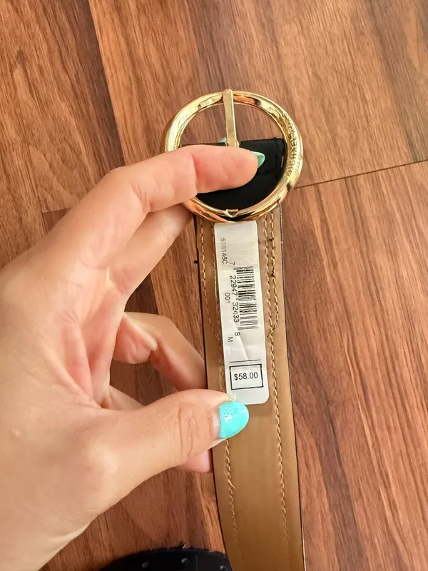 Michael Kors Black Belt Leather Gold - Image 4