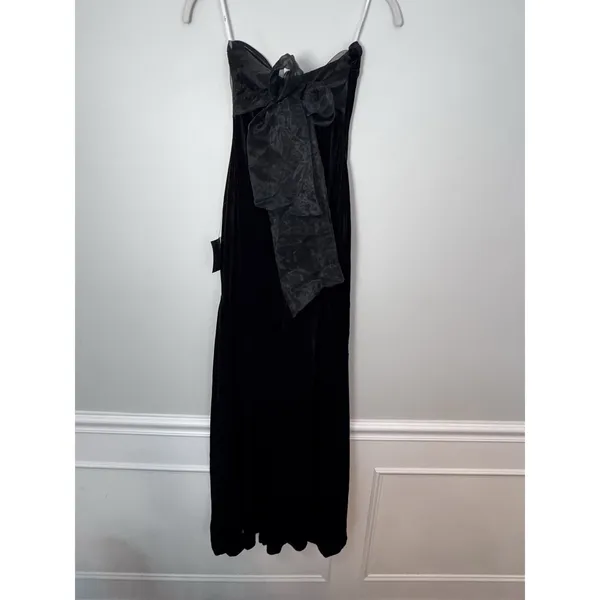 Lulu's Mesmerizing Elegance Black Velvet Back Bow Maxi Dress XS NWT $84 - Image 12