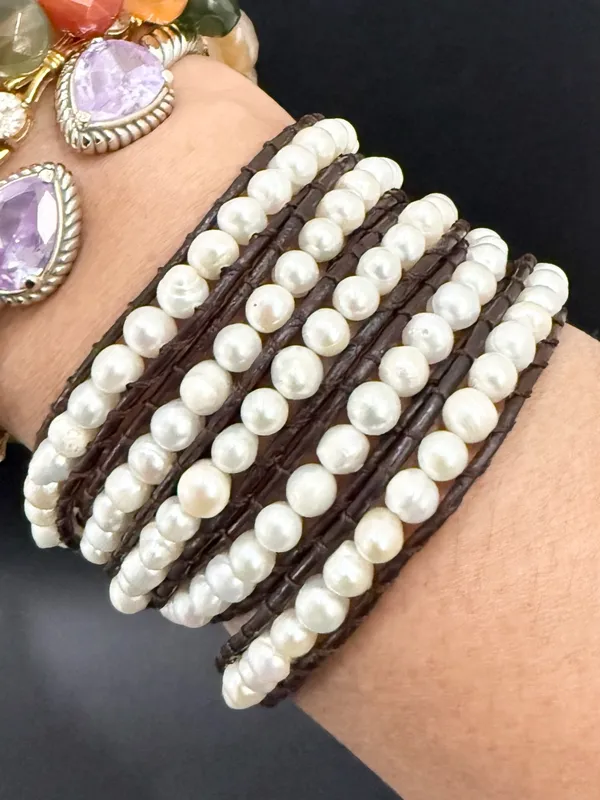 VICTORIA EMERSON Cultured Pearls 36” Wrap Bracelet - Image 2