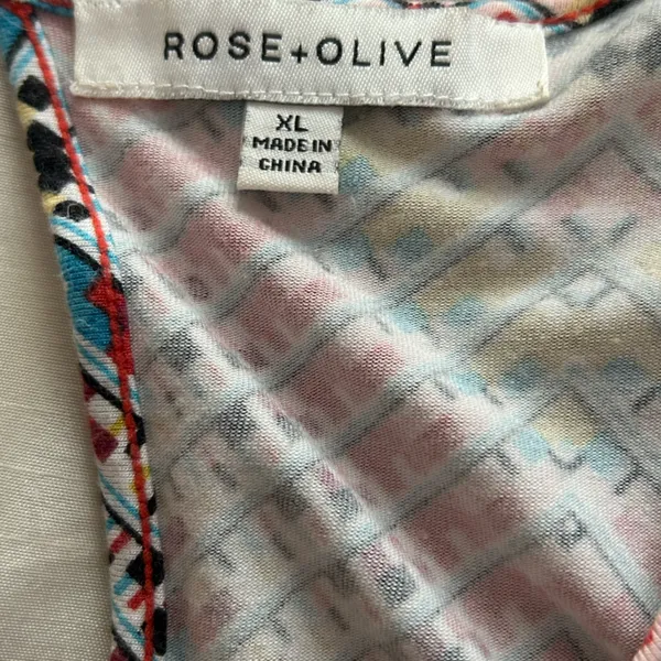 Rose & Olive Multicolor Chevron Women’s Tank Top Sz XL - Image 2