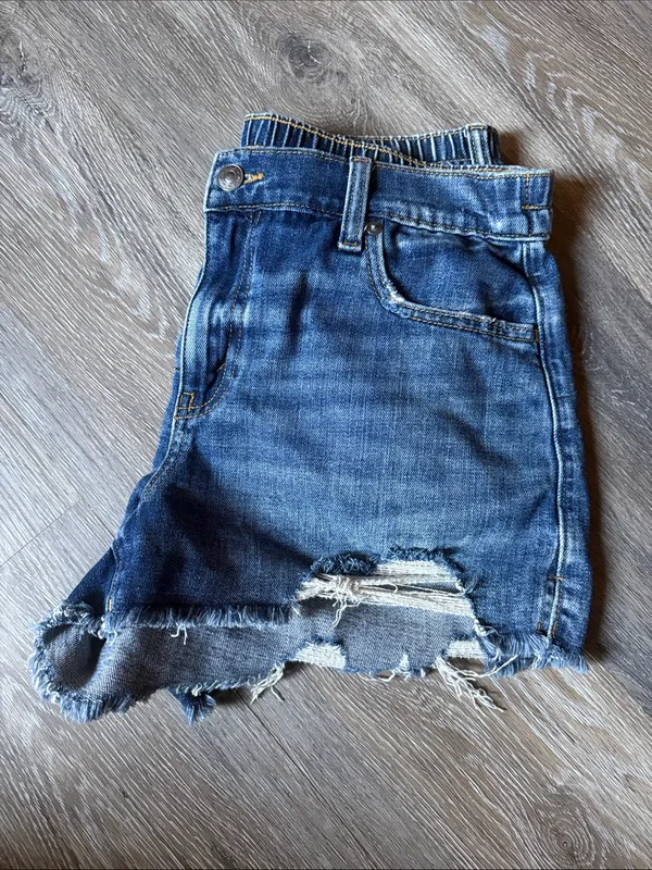 aerie M Daydream Woman’s Distressed Lightweight Denim Shorts Elastic Waistband - Image 6