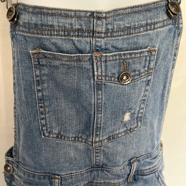 Empyre Cora Denim Y2K Jean Women Shortalls Sz 5 Grunge Indie Distressed Raw - Image 8