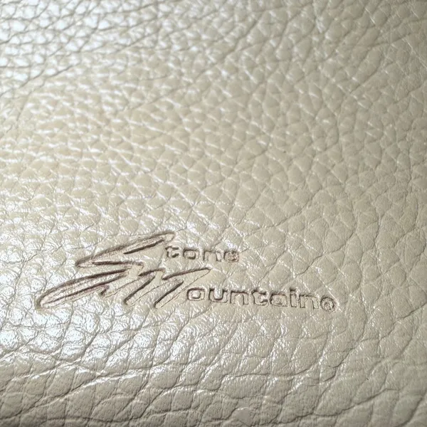Stone Mountain‎ Tan Leather Wristlet Clutch Bag Pebble Grain Cream Beige Zipper - Image 3