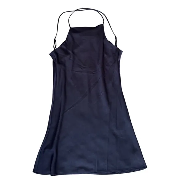 Sage The Label Navy Blue Satin Mini Dress Open Back XS‎ NEW - Image 2