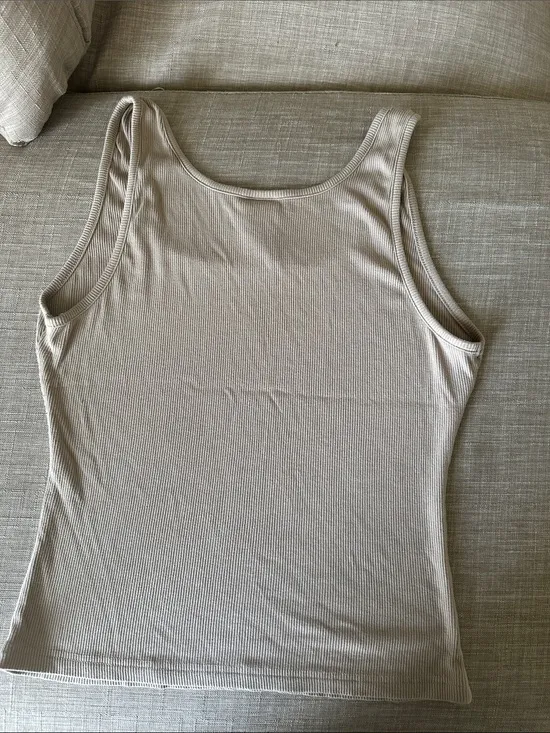 Comfrt Ribbed Contour Waist Length Tank Top in Desert - Women's Scoop Neck - Image 7