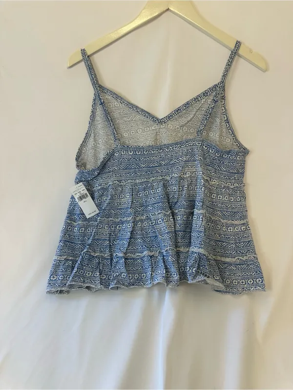 American Eagle Outfitters Blue Printed Spaghetti Strap Peplum Camisole - Image 2