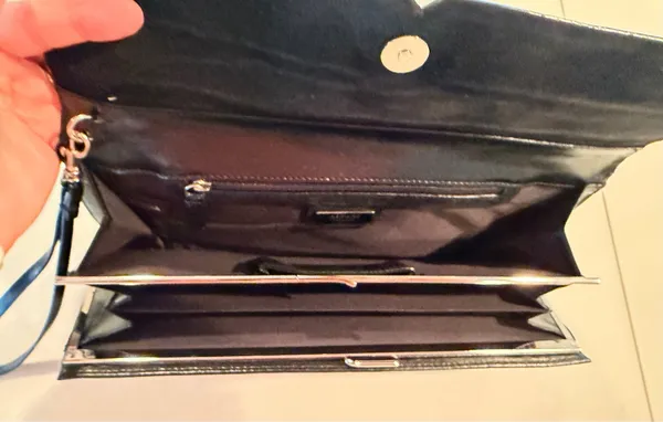 ALFANI | Leather clutch purse with strap - Image 8