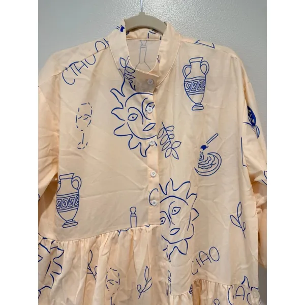 Commense Oversized Sun Print Short Dress L - Image 10