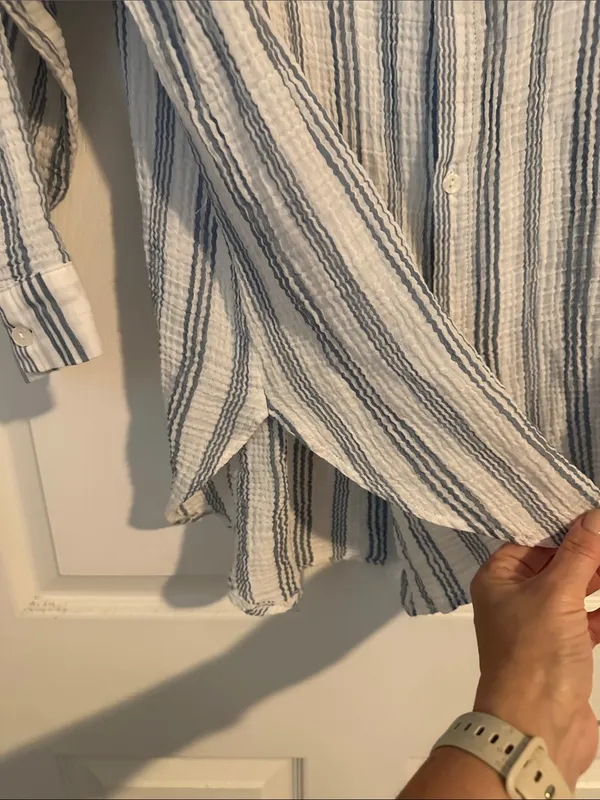 Kona Sol Striped Button-Up Swim Cover up - Image 4