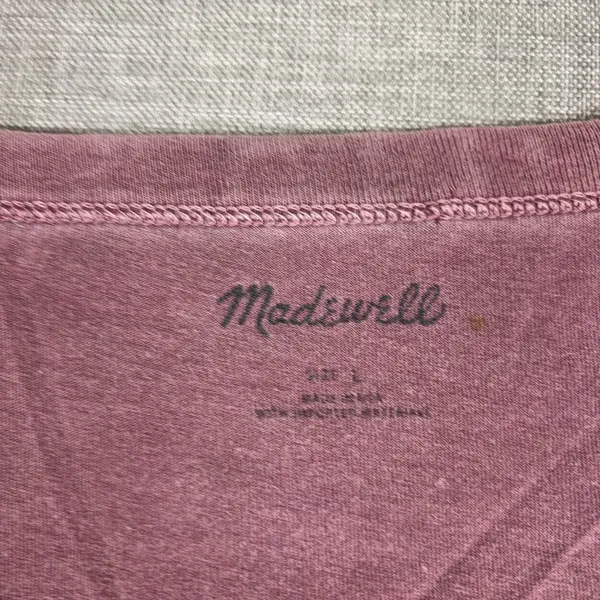 Madewell T-Shirt Womens M Purple Crew Neck Short Sleeve Tagless Jersey Top - Image 4