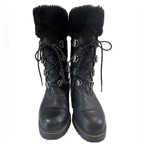 Vintage Sorel Made in Canada Leather Faux Fur Boots - Image 13
