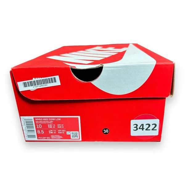 New Nike Dunk Low Cool Grey Football Grey FV1167-001 Womens‎ Size 10 Men's 8.5 - Image 8
