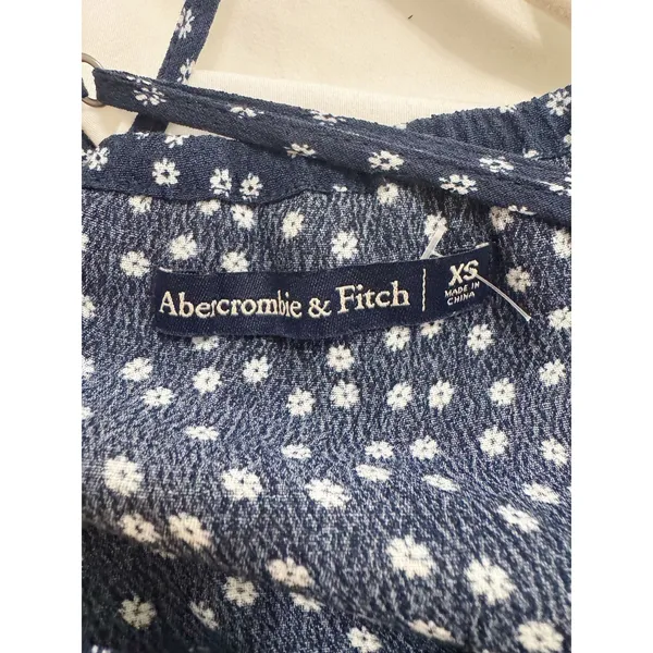 Abercrombie & Fitch Navy Floral Button Front Midi Slip Dress XS - Image 4