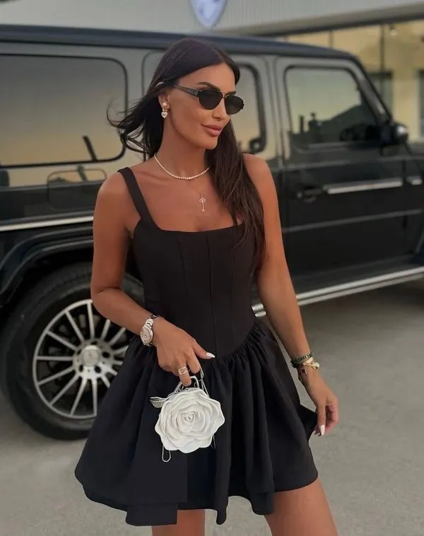 Zara dress mini corset inspired ruffled balloon bodycon summer cocktail wedding - Image 3