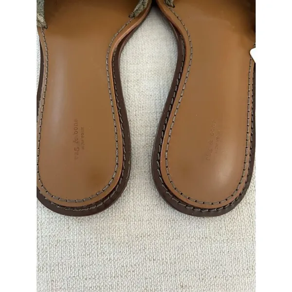 Rag & Bone Melrose slide flat sandals in Khaki green, Size EU38.5/US8.5, NWY - Image 5