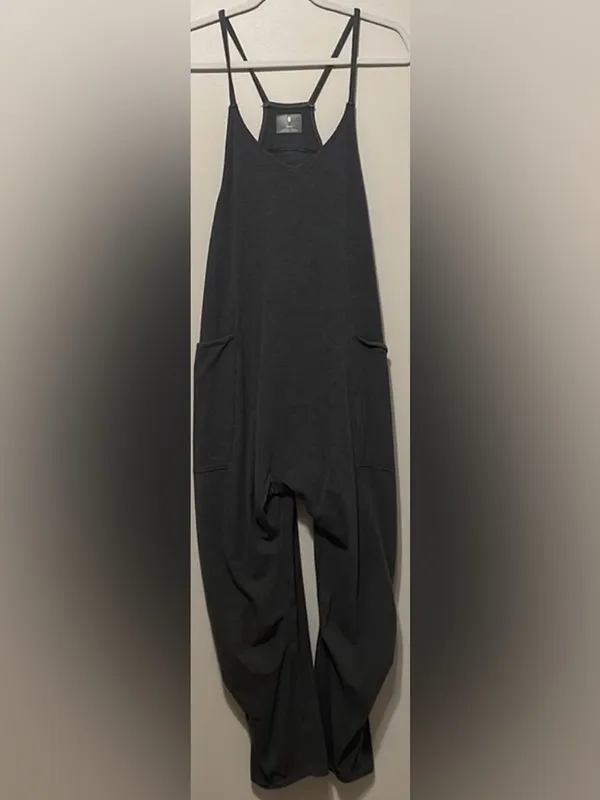 Free People Hot Shot Onesie size XS - Oversized Charcoal Heather Gray Like New - Image 2