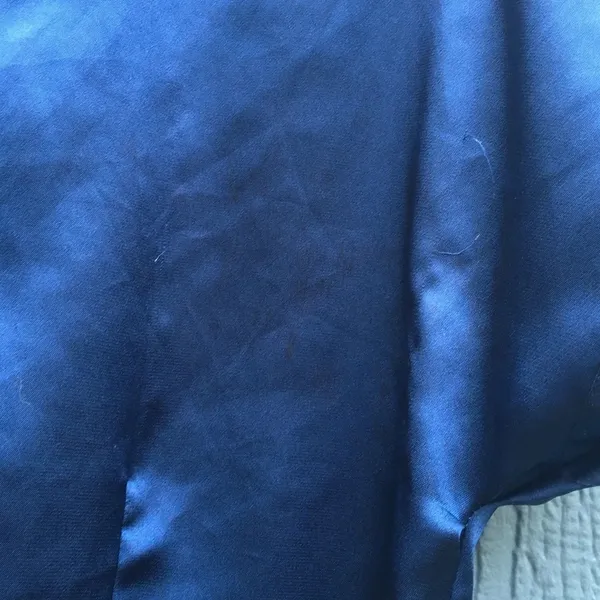 Victoria’s Secret VS Vintage Satin Button Down Pajamas Blouse Top Shirt Blue 90s - Image 4