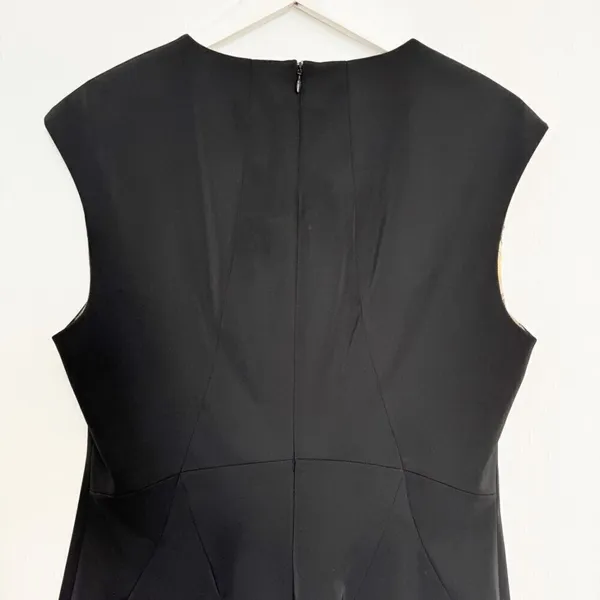 Ted‎ Baker Sheath Dress Size 4 Black Cap Sleeve Round Neck Corporate Chic Siren - Image 7