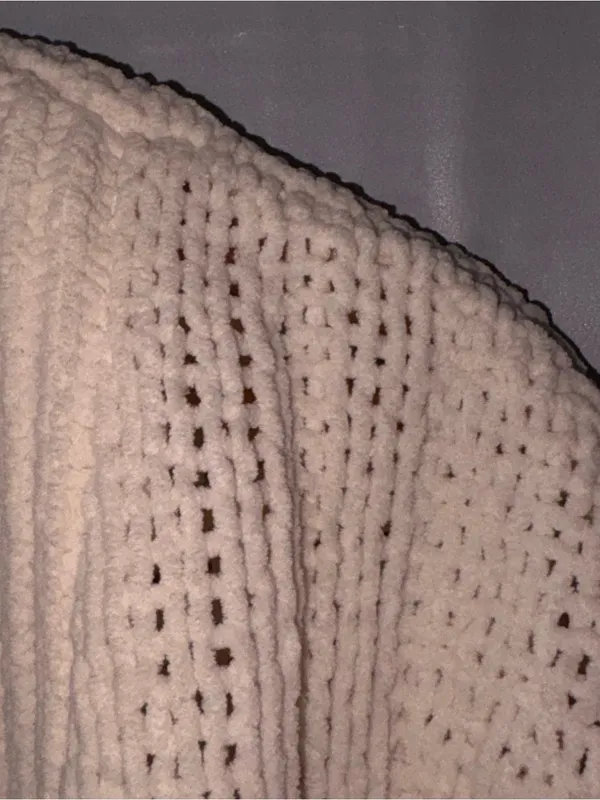 Harper‎ Heritage Cardigan Sweater Large White Knit Open Crochet Cozycore Grandma - Image 5