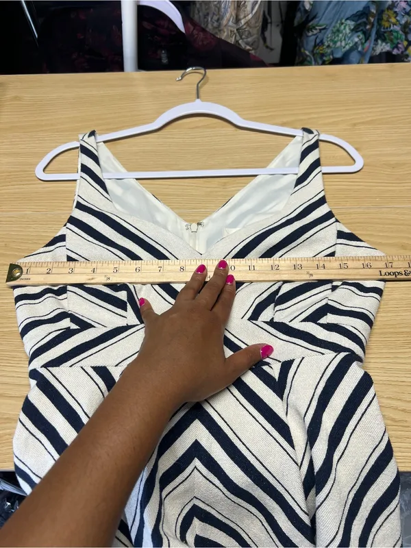 Maeve Anthropologie Mitered Stripe Peplum Top Size 6 - Image 12