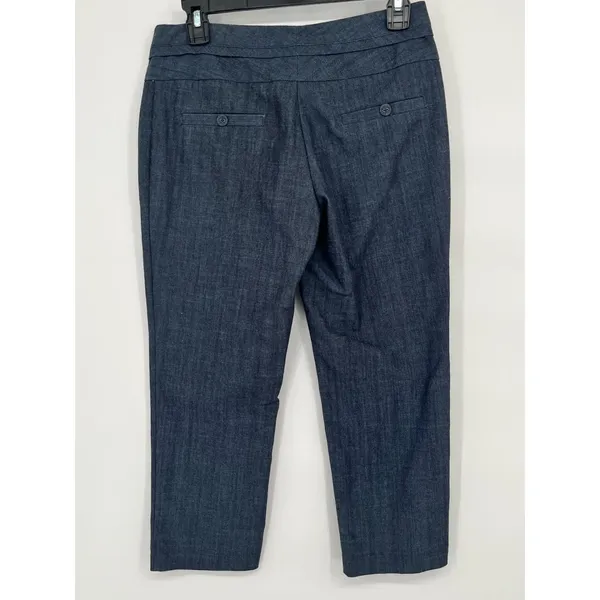 Maurices I Am Smart Crop Pants Women 0‎ Blue Indigo Cotton Blend Preppy Stretch - Image 2