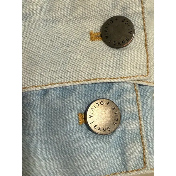 Alice + Olivia Jeans Two Tone Double‎ Jacket Spring Personality Denim Blue - Image 5