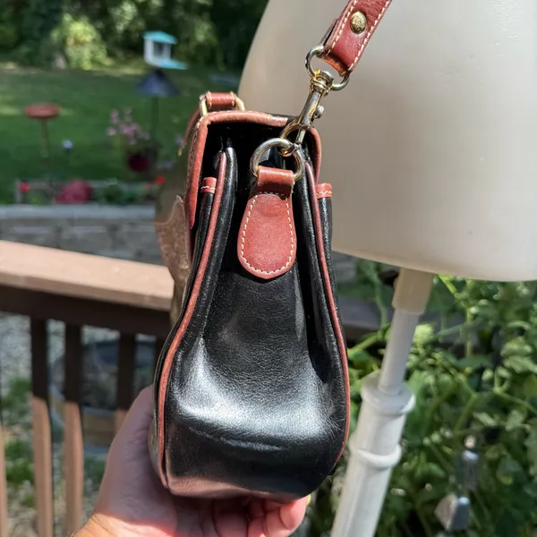 Vintage st. Borse Purse Pocketbook Black Brown Leather? Western - Image 4