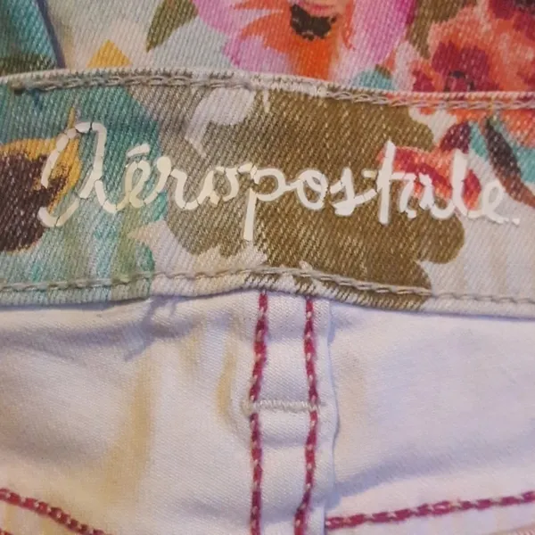 Aeropostale Floral Ultra Skinny Blue Jeans Ashley Pants 4 v6x - Image 5