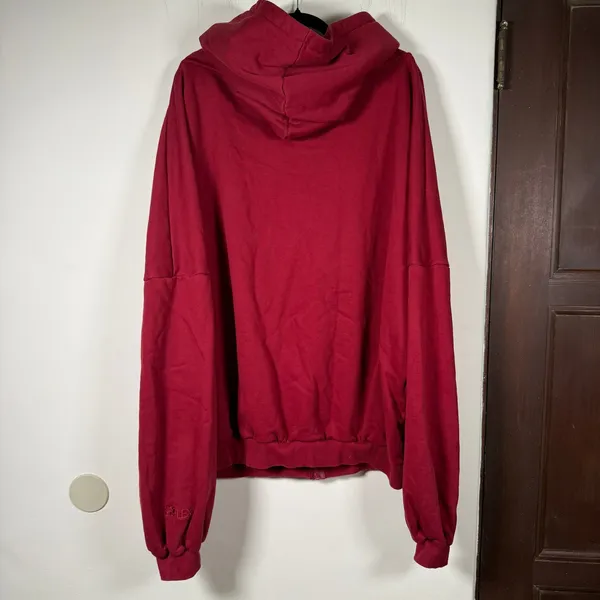POPFLEX | Crimson Burgundy Zip Cloud Hoodie | 1X 3X - Image 6