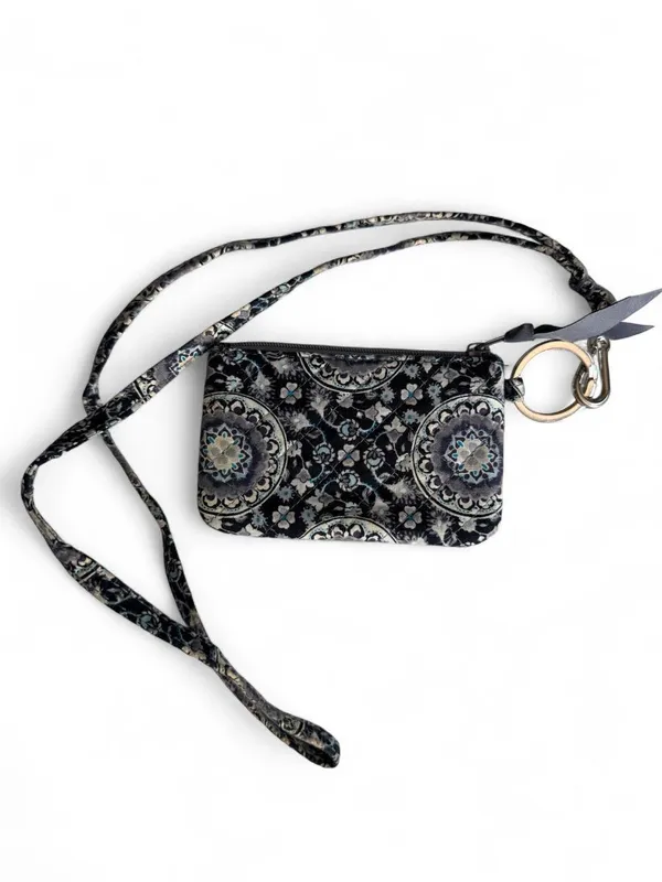 Vera Bradley Blue Floral Wristlet ID Wallet Keychain Pouch - Image 4