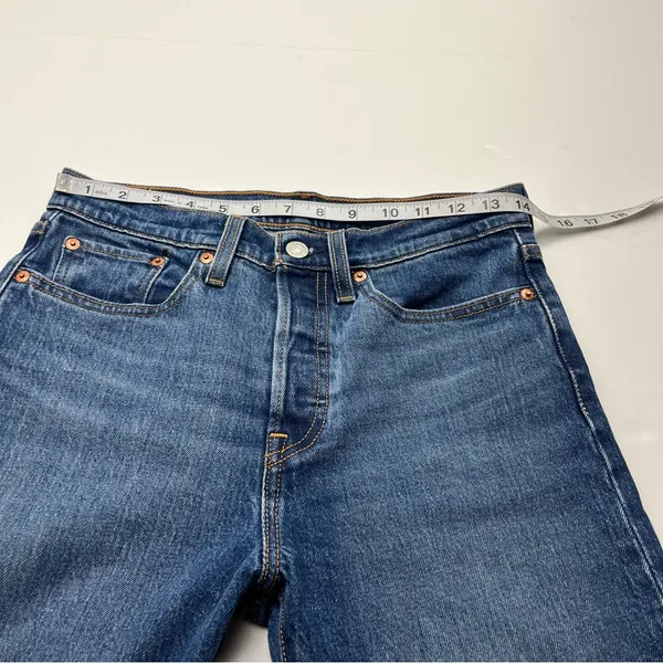 Levi’s Premium Denim Wedgie Straight Jean Womens Size 27 Blue‎ High Rise Button - Image 8