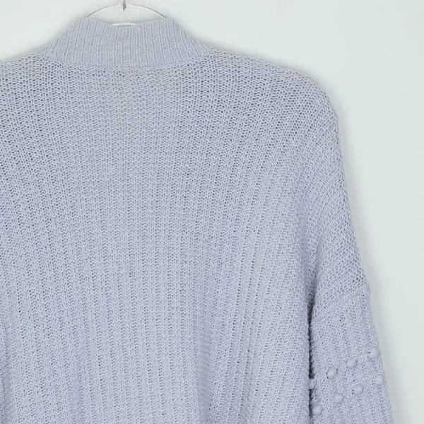 Madewell Gray Pom Pom Sleeve Open Front Cardigan Sweater‎ Womens Size M Chunky - Image 8