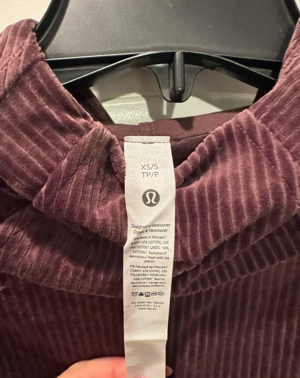 Lululemon Scuba Hoodie-Velvet Cord- Brown - Image 5