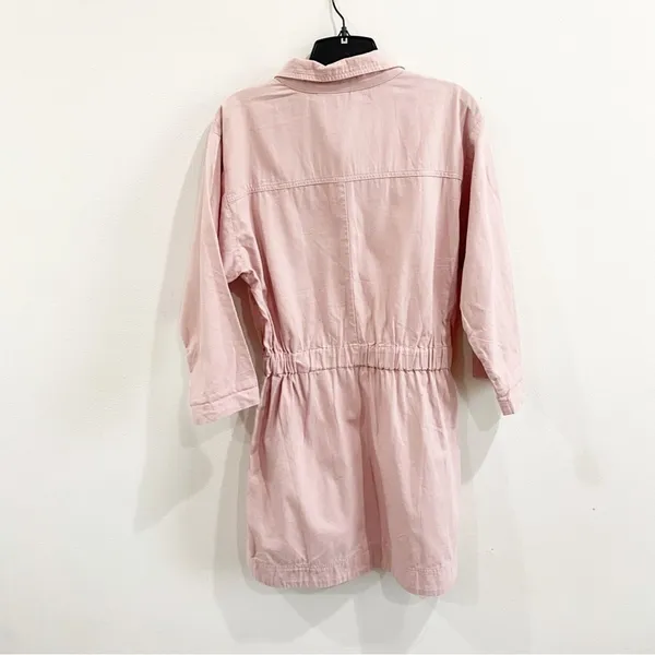 Free People Hazel Pink Shirt Dress Cotton‎ Blend Button Front XS Boho Chic - Image 12