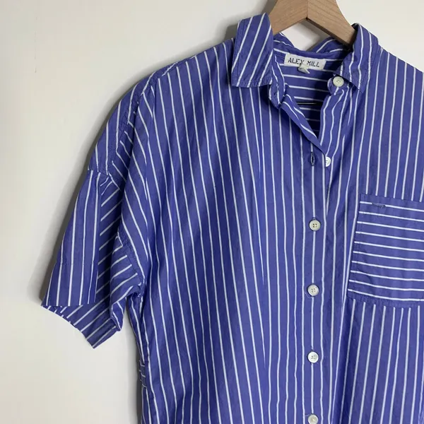 ALEX MILL Kristen Shirtdress in Stripe Mini Button Down XS - Image 9