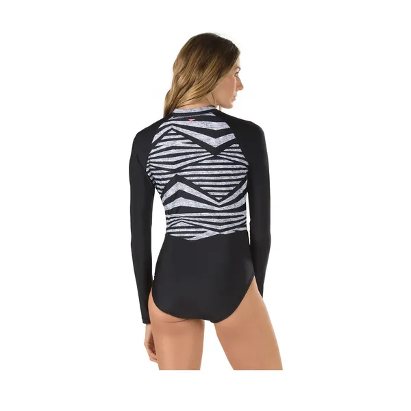 Speedo Womans Long Sleeve One Piece Power Flex Eco Swimsuit Size Small - Image 3