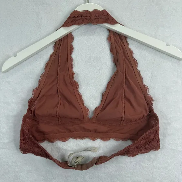 Intimately‎ Free People Women Terracotta Floral Lace Halter Bralette Small S/P - Image 5
