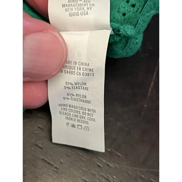 Aerie Bralette Bra Womens Large Green Lace Wireless Unlined Longline Stretch - Image 6