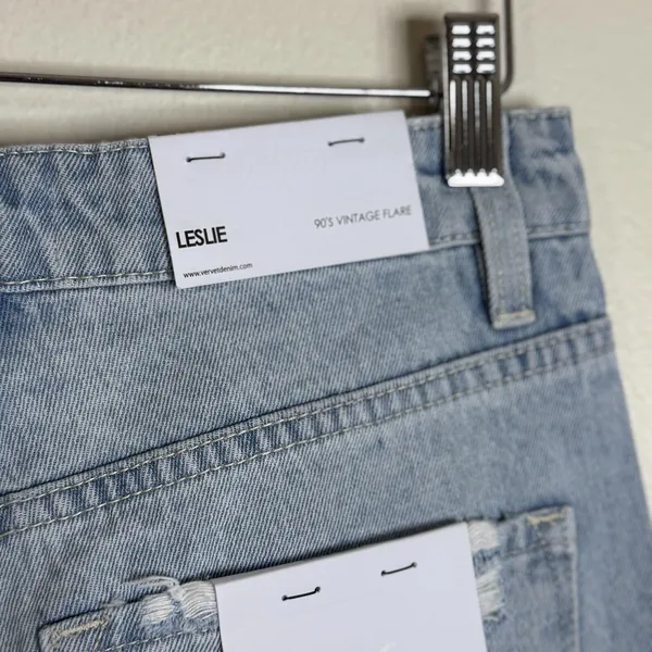 Vervet Blue Jeans Womens 26 Light Wash Leslie 90s Vintage‎ Flare Distressed - Image 10