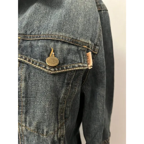 Vtg Moschino Womens Denim Jacket 12 Grunge Steampunk Alternative Western Luxury - Image 10