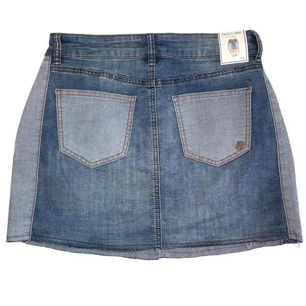 Princess Polly NWT Two Tone Denim Mini Skirt Button Front Women’s 7 - Image 2