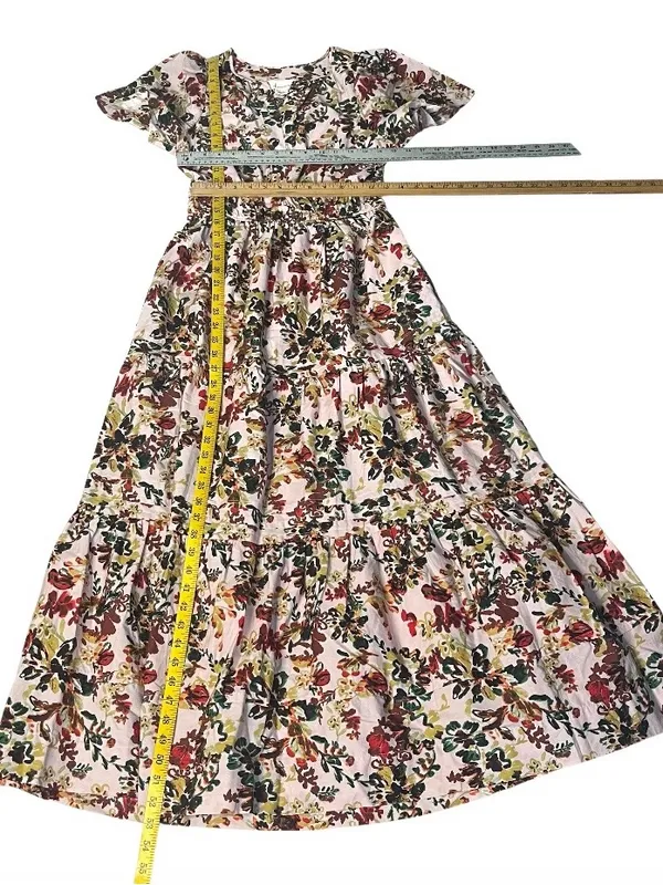 ANTHROPOLOGIE The Somerset Maxi Dress Medium Pink Floral Elastic Waist Size XS - Image 7