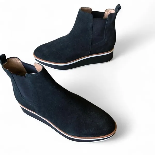 Antonio Melani Women's Black Suede Platform Chelsea Booties 7M - Image 2