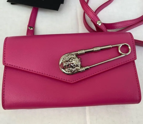 Versus by Versace Pink Leather Wallet Bag w/Medusa - Image 4
