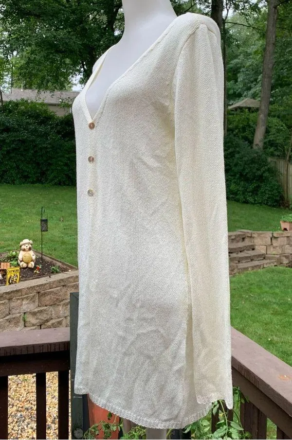 Lovers and + FRIENDS women's S Small sweater ivory Delicate cardigan Revolve - Image 3