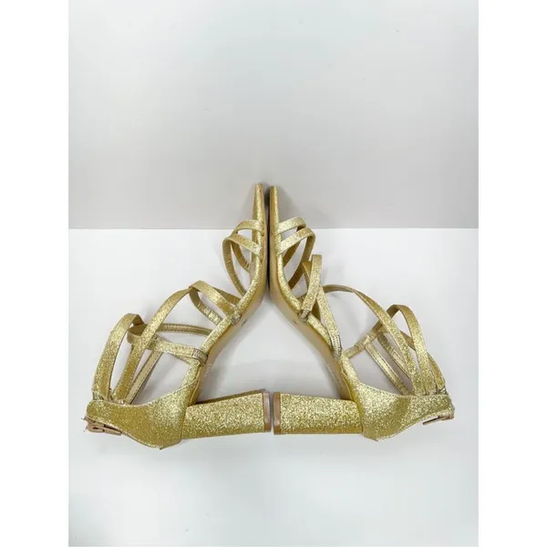 Zigi Soro Sandals Size‎ 6 Gold Open Toe Ankle Strap Dress Heels Sparkly - Image 7