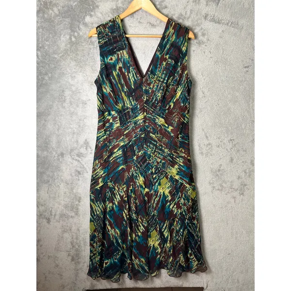 Vintage Fairy Grunge Forest Midi Dress Cottagecore Earthy Boho Calf Length‎ 16 - Image 4